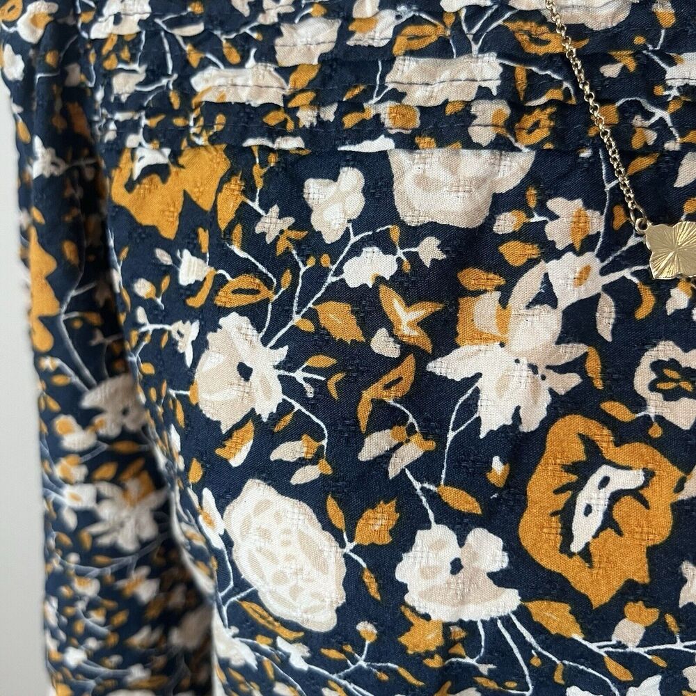 Women’s Navy Floral Midi Dress Size Medium - Picture 3 of 8